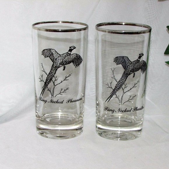 Federal Glass Sportsman 6 Vintage Water or Highball Glasses Game Birds MCM - Picture 3 of 8